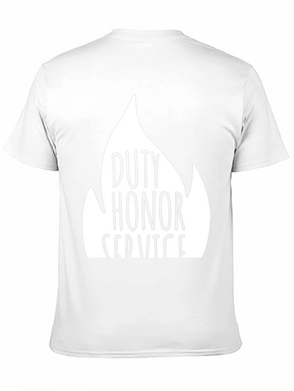 Camiseta Negra Deber Honor Servicio Algodón
