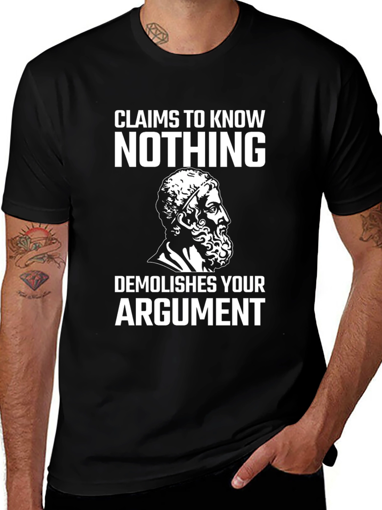 Camiseta Negra: No sé nada demuelo tu argumento