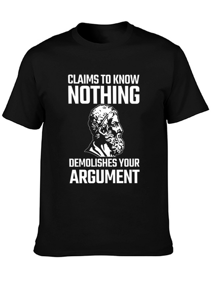 Camiseta Negra: No sé nada demuelo tu argumento