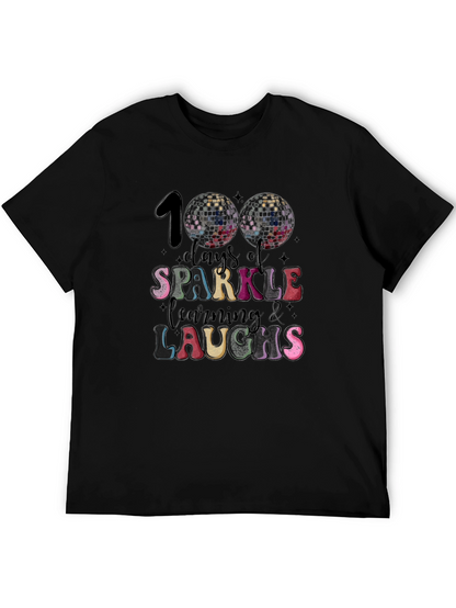 Camiseta Negra 100 Días de Brillo Aprendizaje y Risas