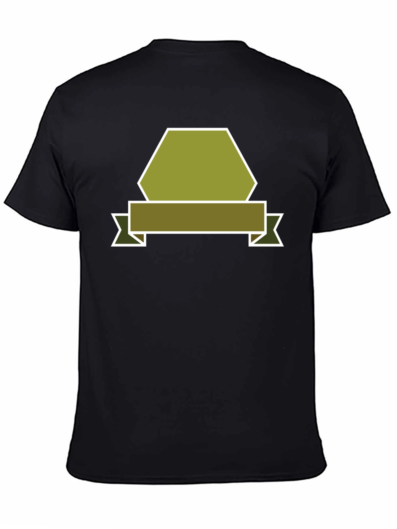 Camiseta Negra con Diseño Abstracto de Banner