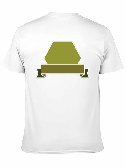 Camiseta Negra con Diseño Abstracto de Banner