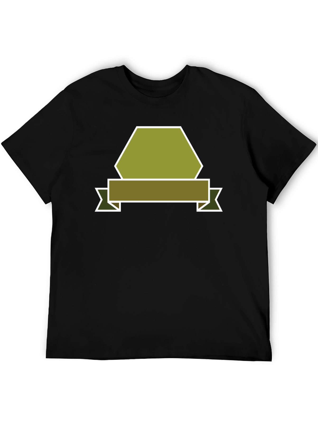 Camiseta Negra con Diseño Abstracto de Banner
