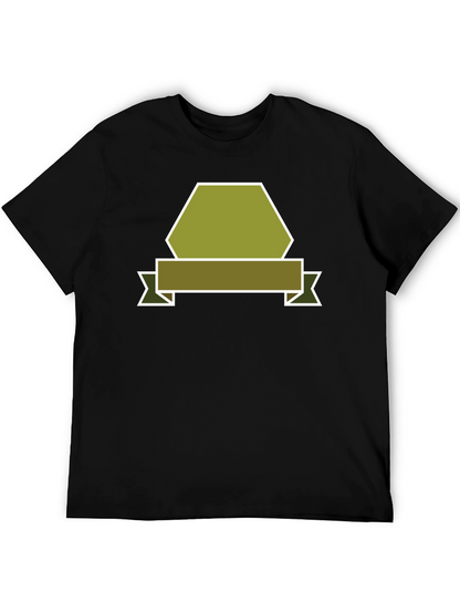 Camiseta Negra con Diseño Abstracto de Banner