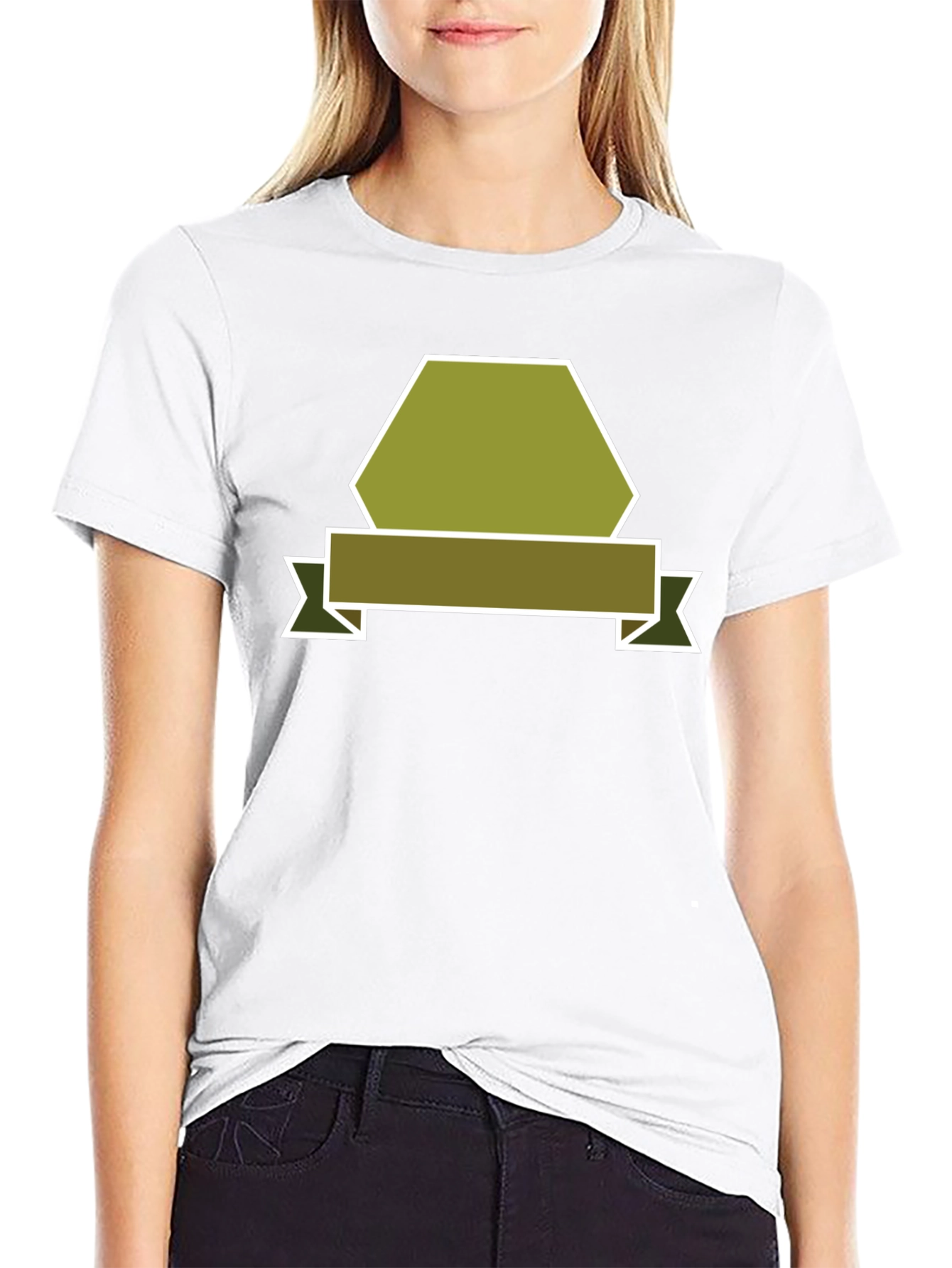 Camiseta Negra con Diseño Abstracto de Banner