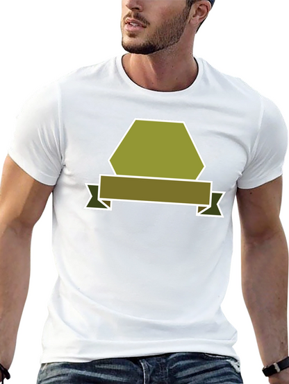 Camiseta Negra con Diseño Abstracto de Banner