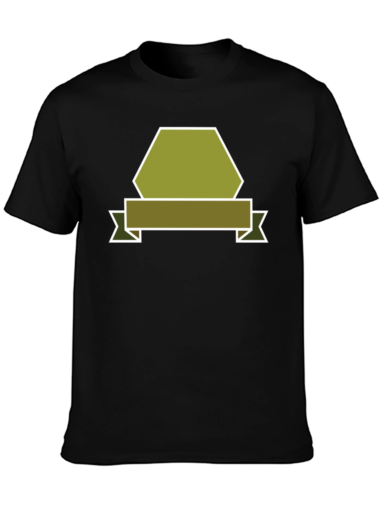 Camiseta Negra con Diseño Abstracto de Banner