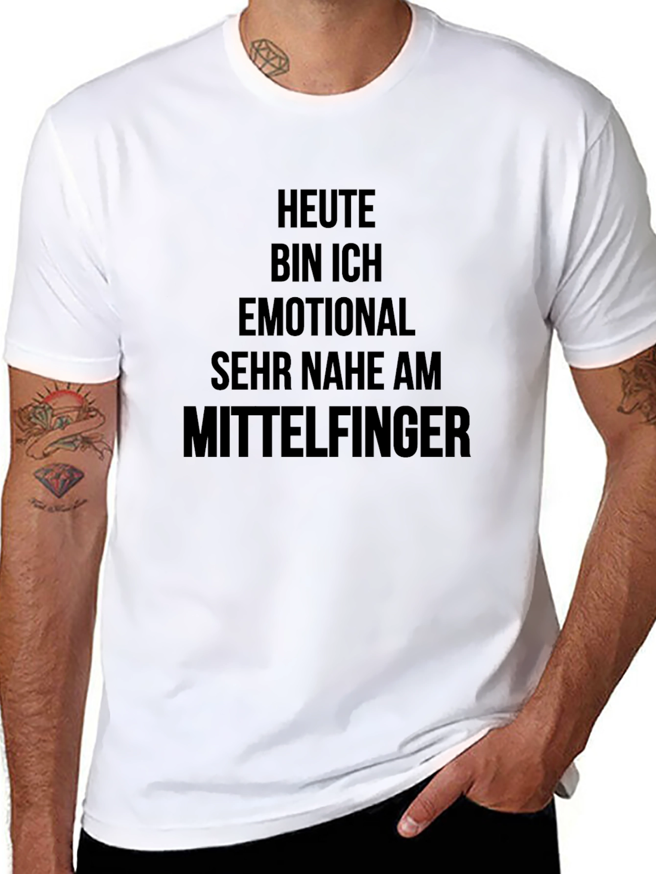 Camiseta Negra con Inscripción Alemana Humorística