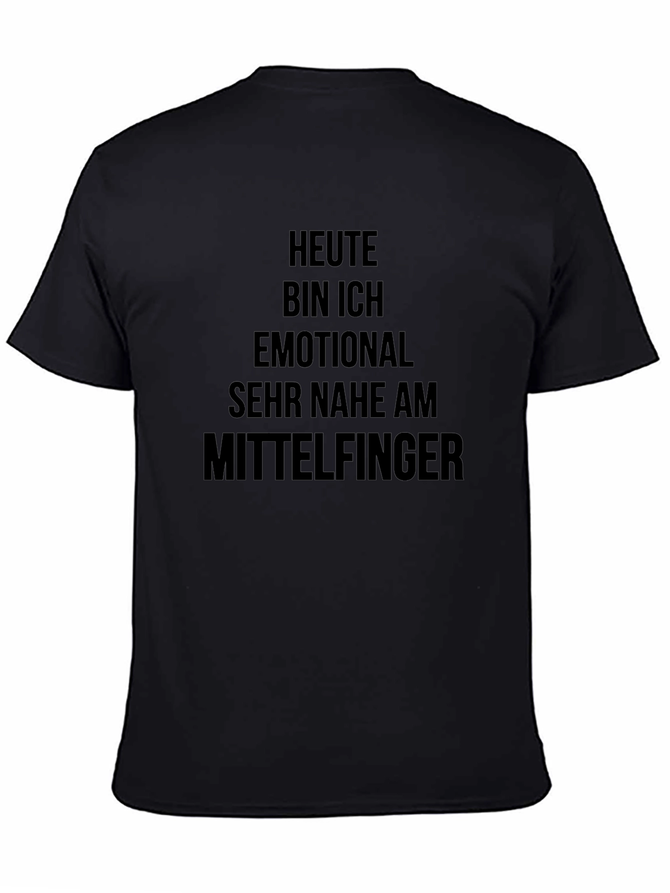 Camiseta Negra con Inscripción Alemana Humorística