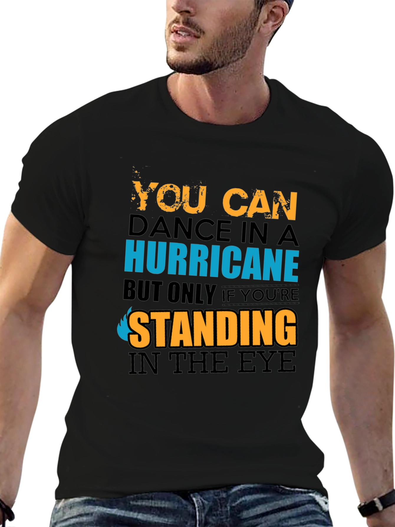 Camiseta Negra con Diseño Hurricane Dance