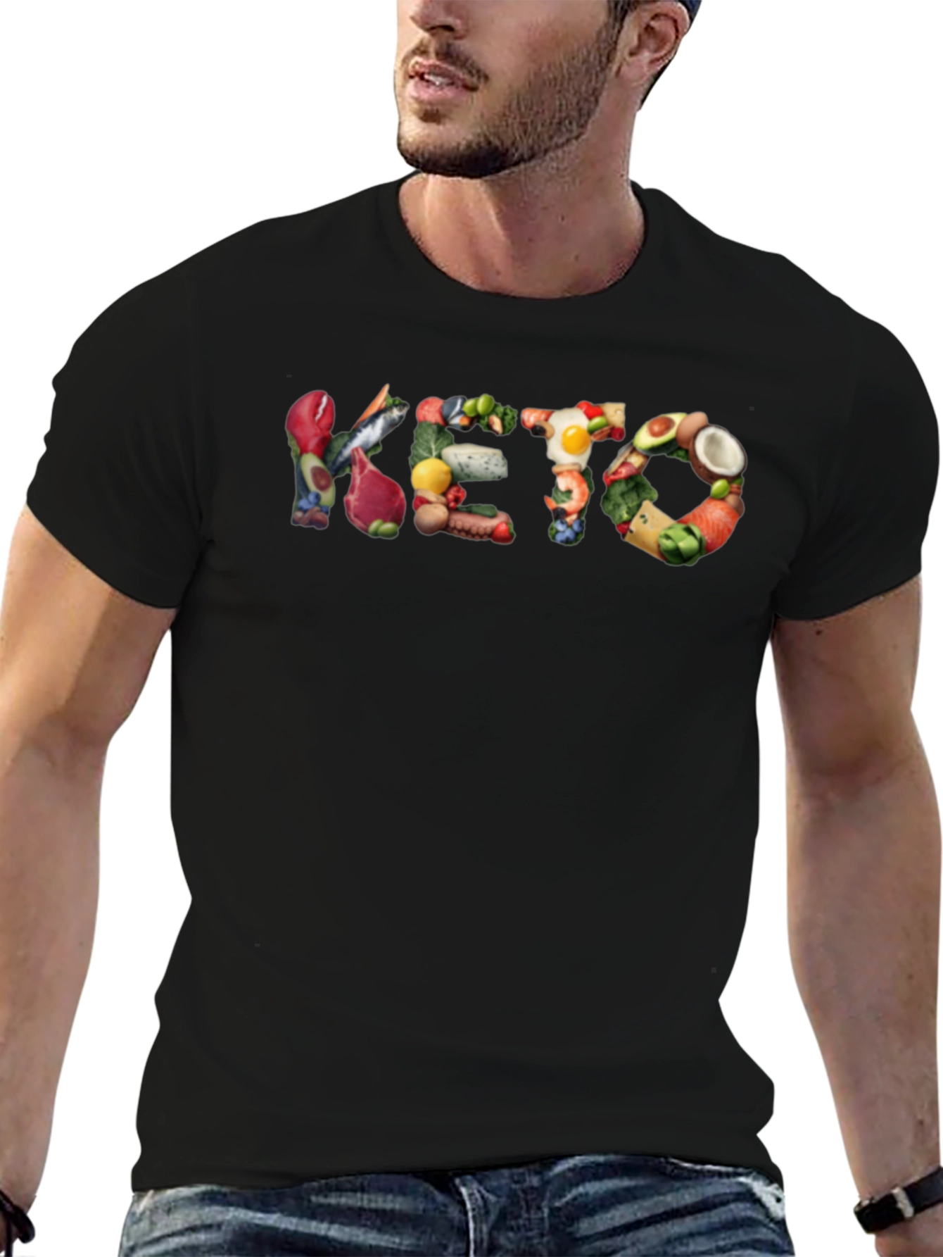 Camiseta Negra con Diseño KETO