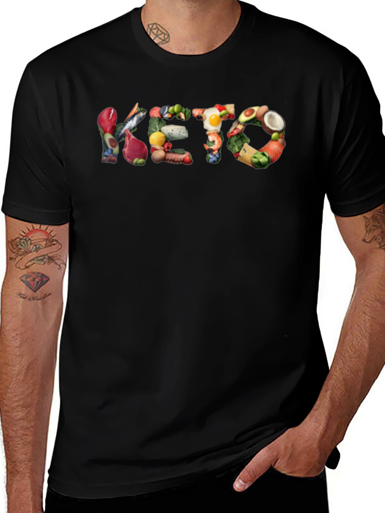 Camiseta Negra con Diseño KETO