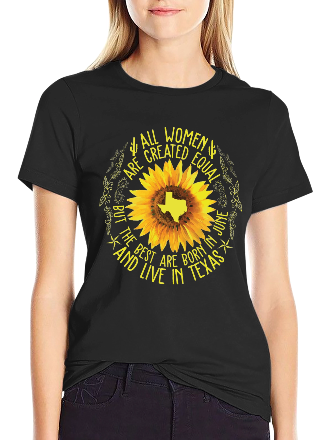 Camiseta Negra: Todas las Mujeres Son Iguales - Texas