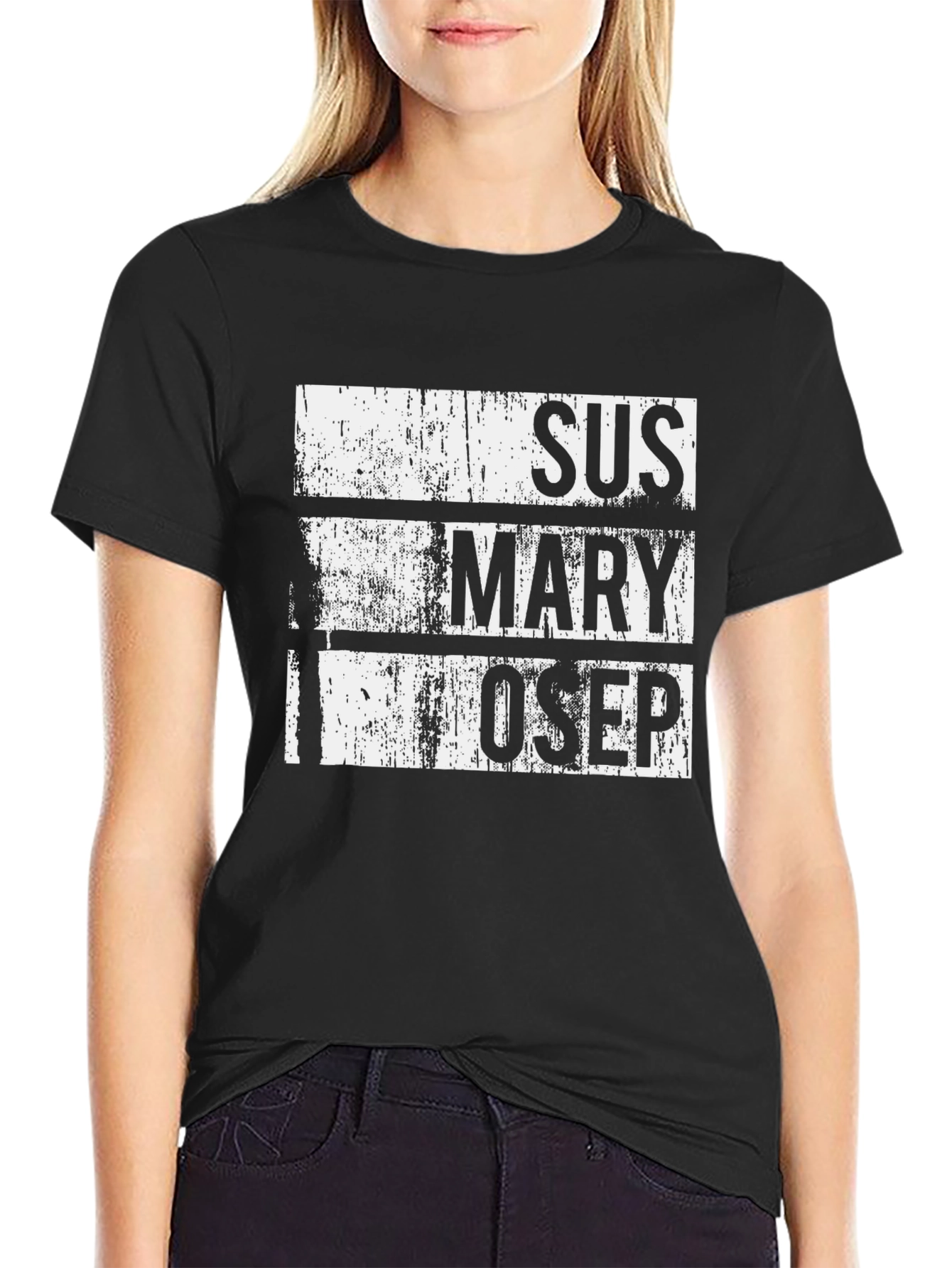 Camiseta Negra SUS MARY OSEP Estilo Grunge