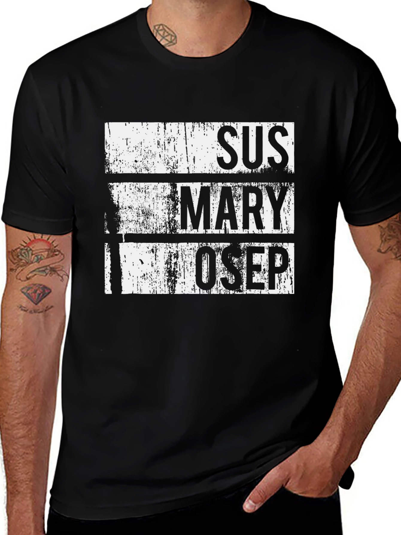 Camiseta Negra SUS MARY OSEP Estilo Grunge
