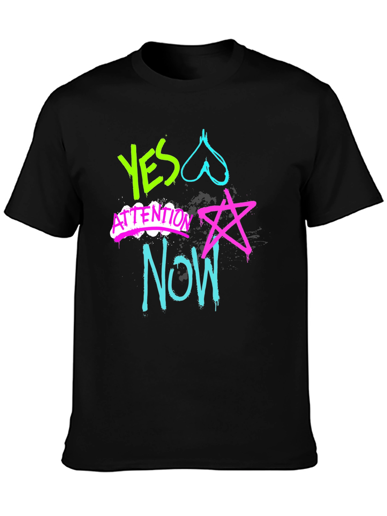 Camiseta Hombre Diseño Graffiti Neón