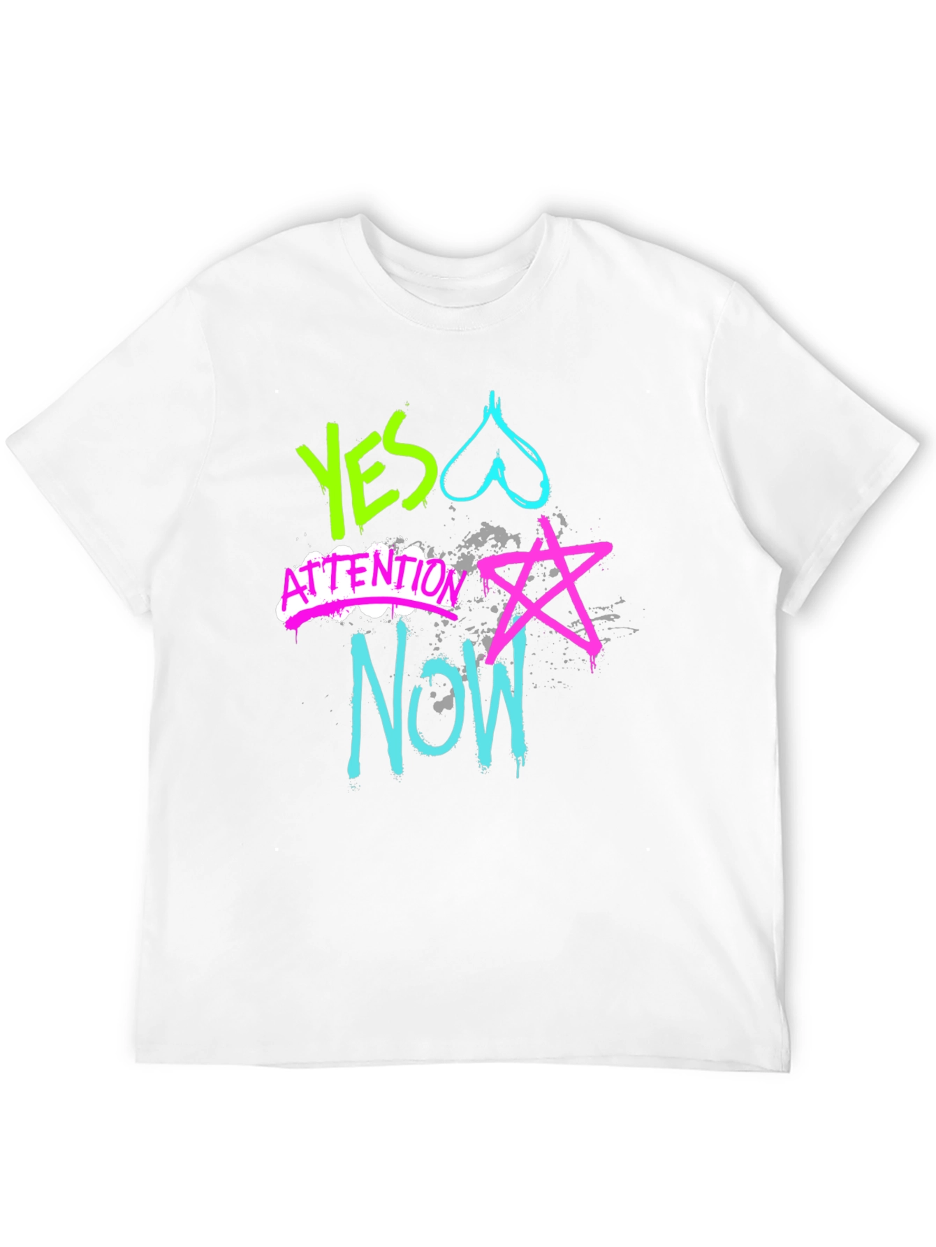 Camiseta Hombre Diseño Graffiti Neón