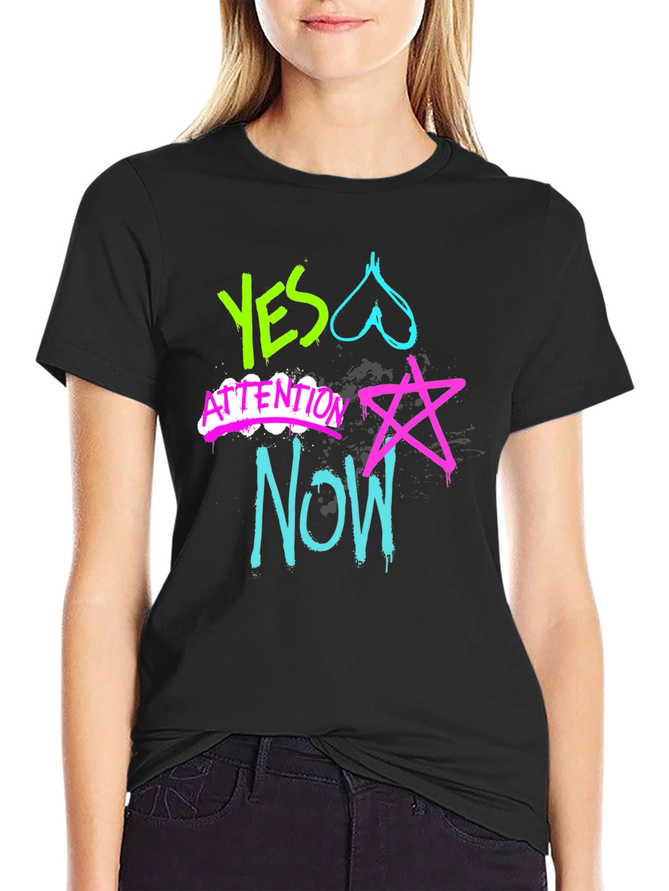 Camiseta Hombre Diseño Graffiti Neón