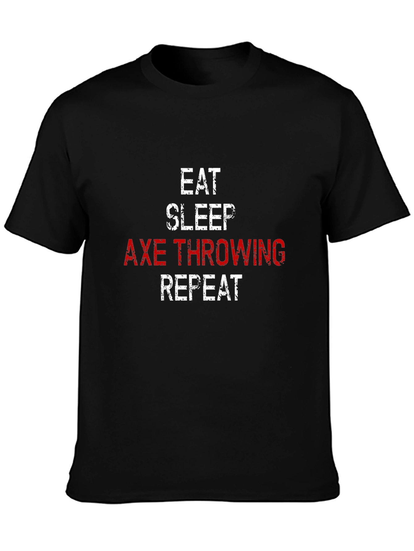 Camiseta Hombre: Come Duerme Lanza Hachas Repite