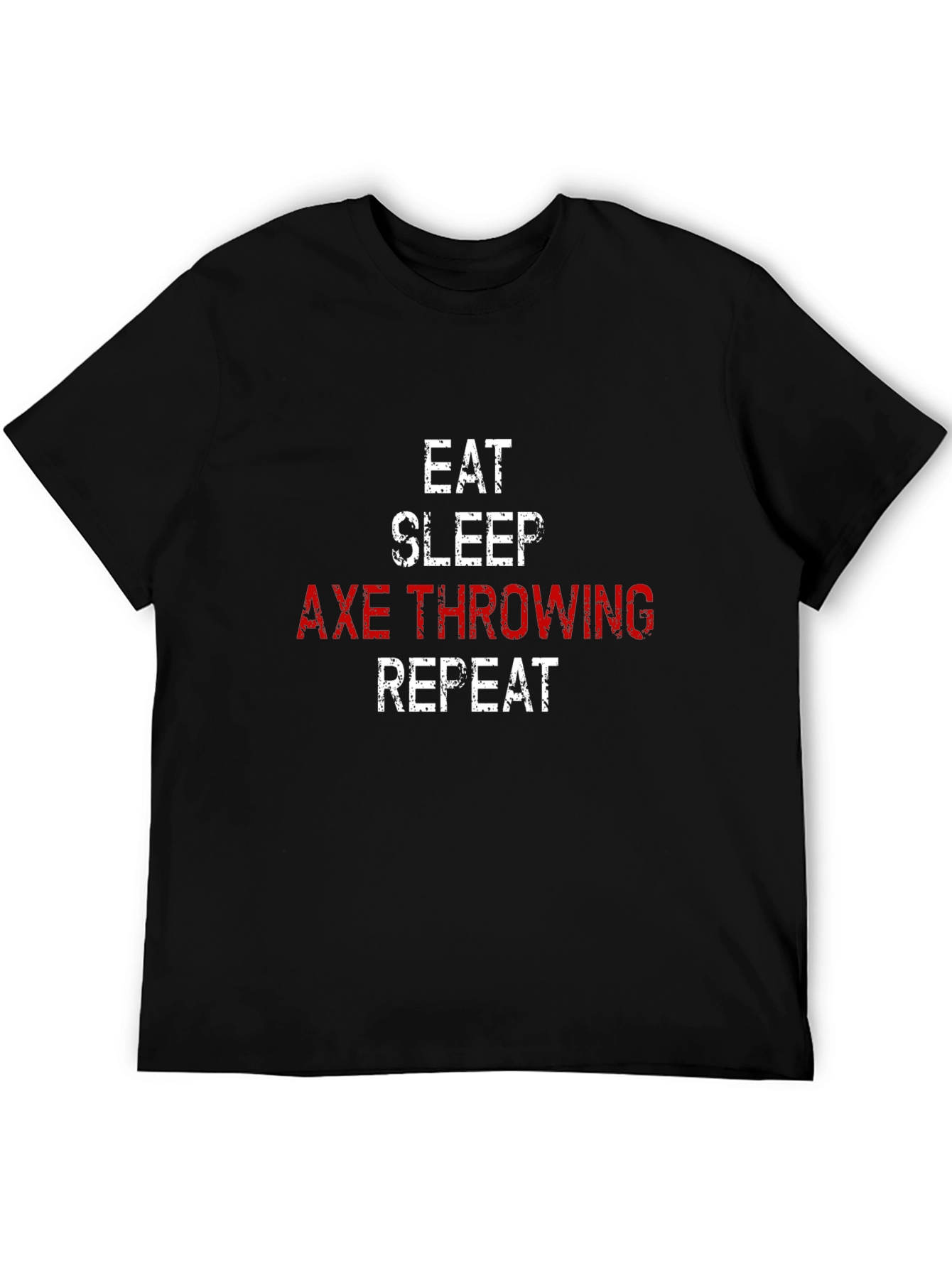Camiseta Hombre: Come Duerme Lanza Hachas Repite