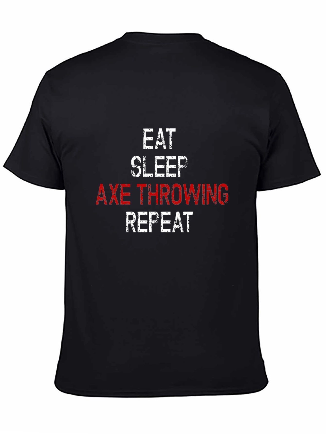 Camiseta Hombre: Come Duerme Lanza Hachas Repite