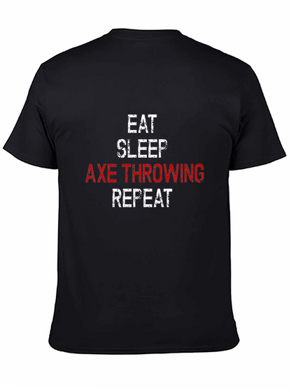 Camiseta Hombre: Come Duerme Lanza Hachas Repite