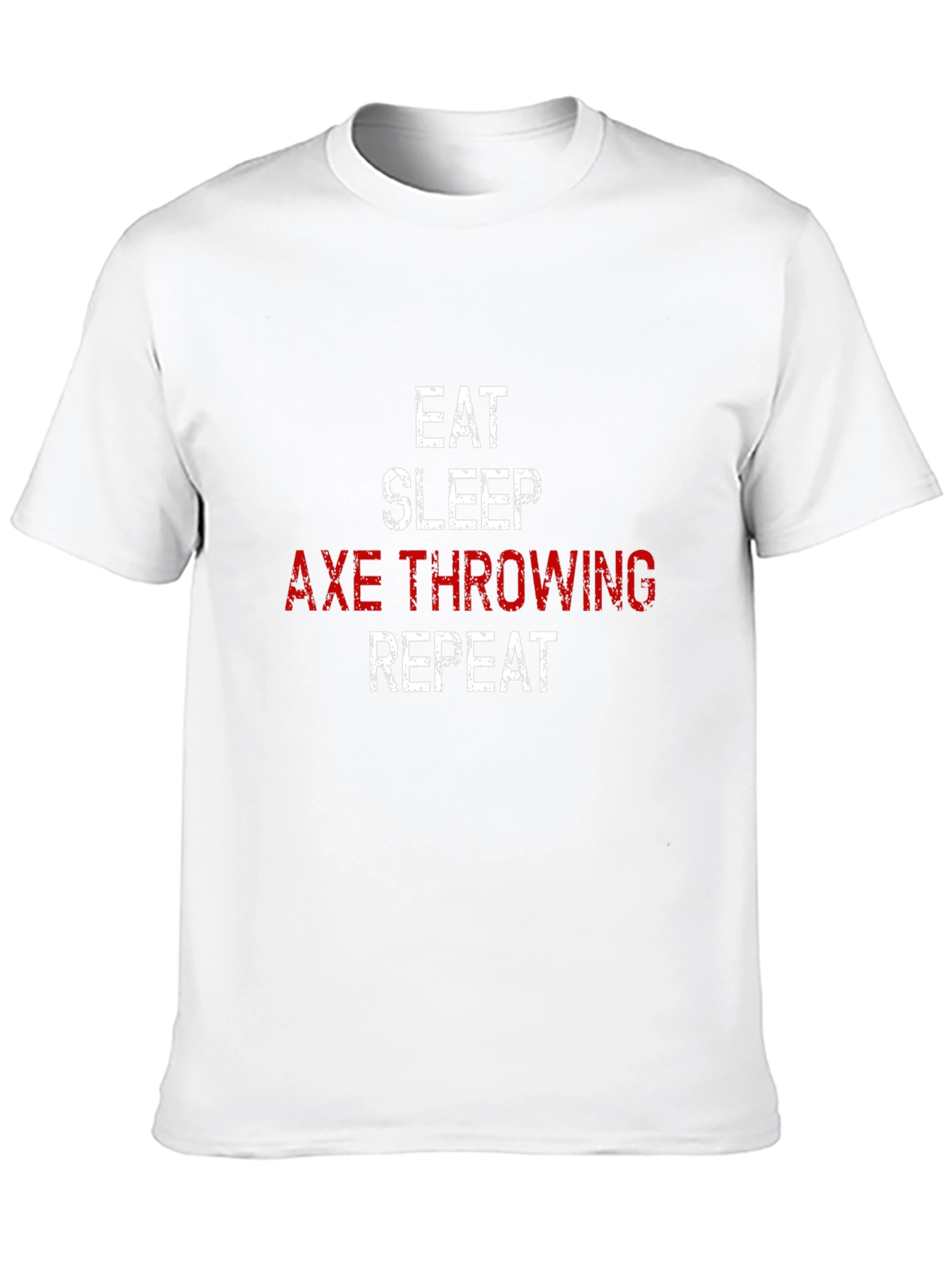 Camiseta Hombre: Come Duerme Lanza Hachas Repite