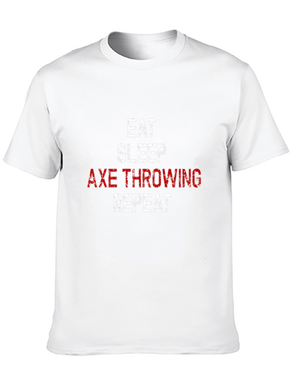 Camiseta Hombre: Come Duerme Lanza Hachas Repite