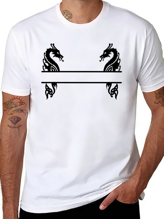 Camiseta Negra con Dragones Personalizable