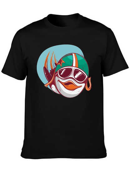 Camiseta Negra con Diseño de Pato Aviador