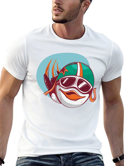 Camiseta Negra con Diseño de Pato Aviador