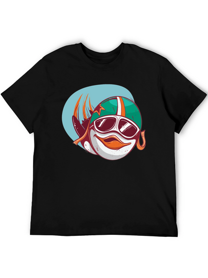 Camiseta Negra con Diseño de Pato Aviador