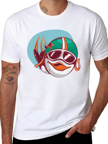 Camiseta Negra con Diseño de Pato Aviador