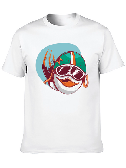 Camiseta Negra con Diseño de Pato Aviador