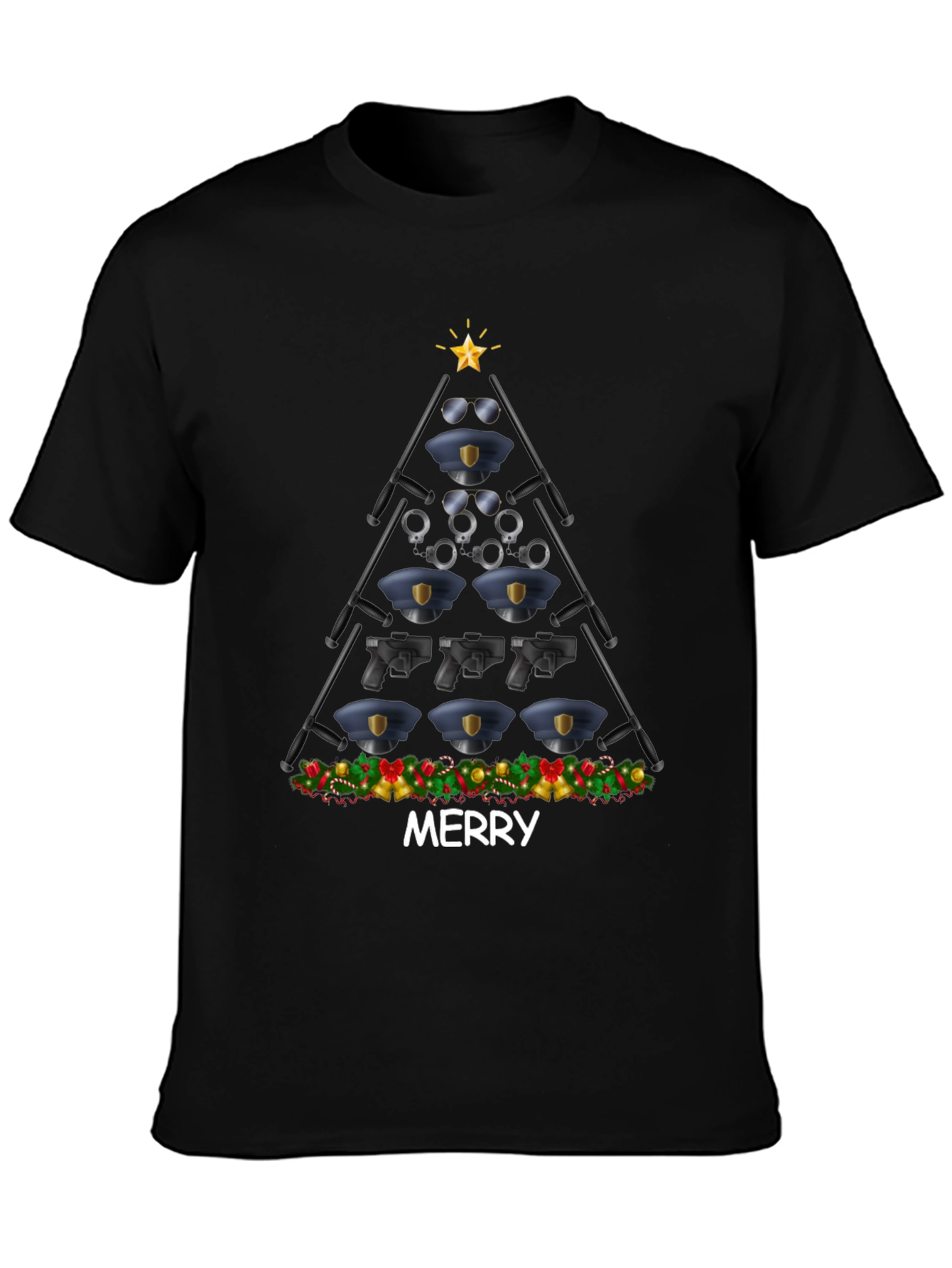 Camiseta Navideña Policial - Feliz Navidad