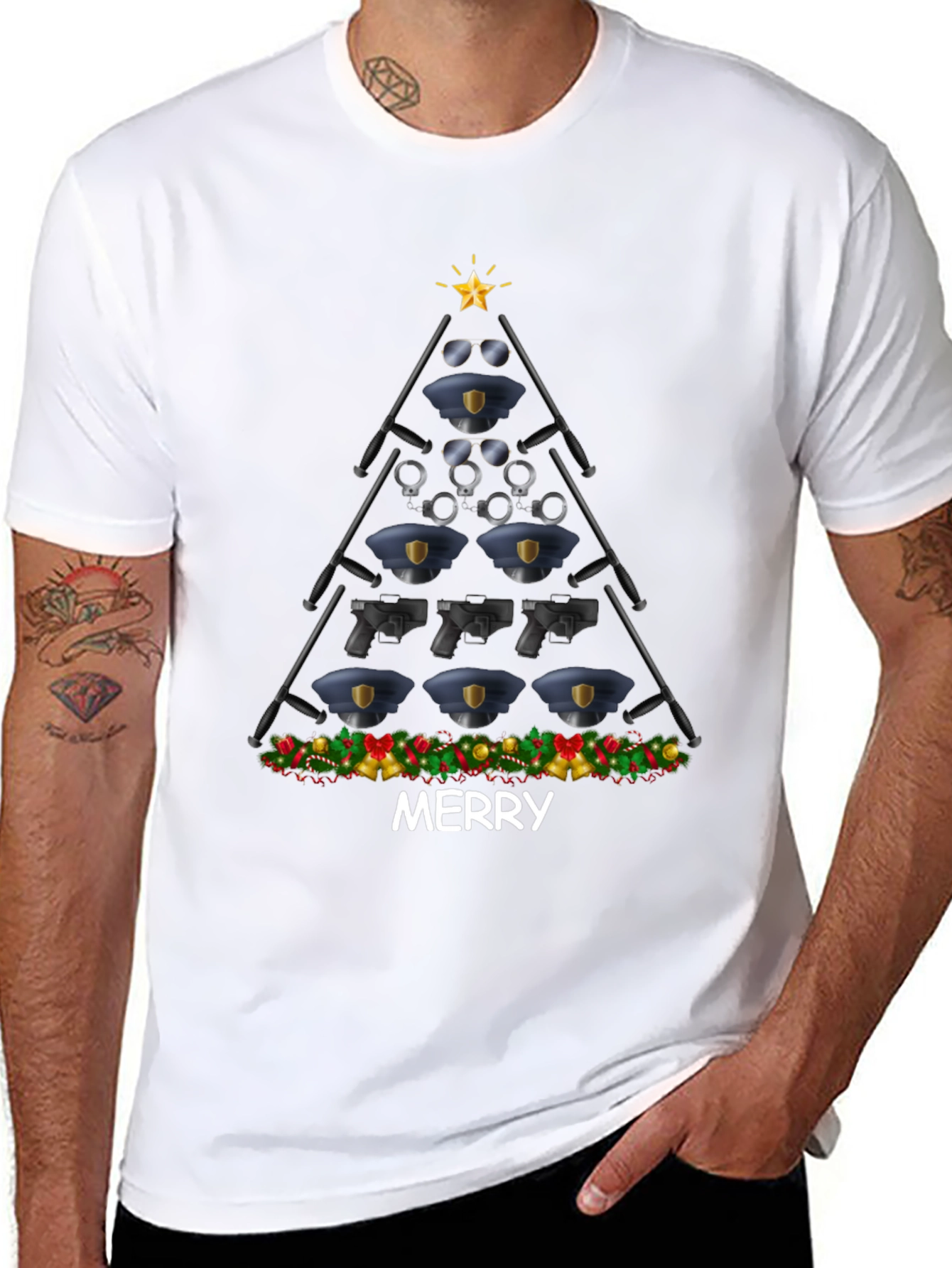 Camiseta Navideña Policial - Feliz Navidad
