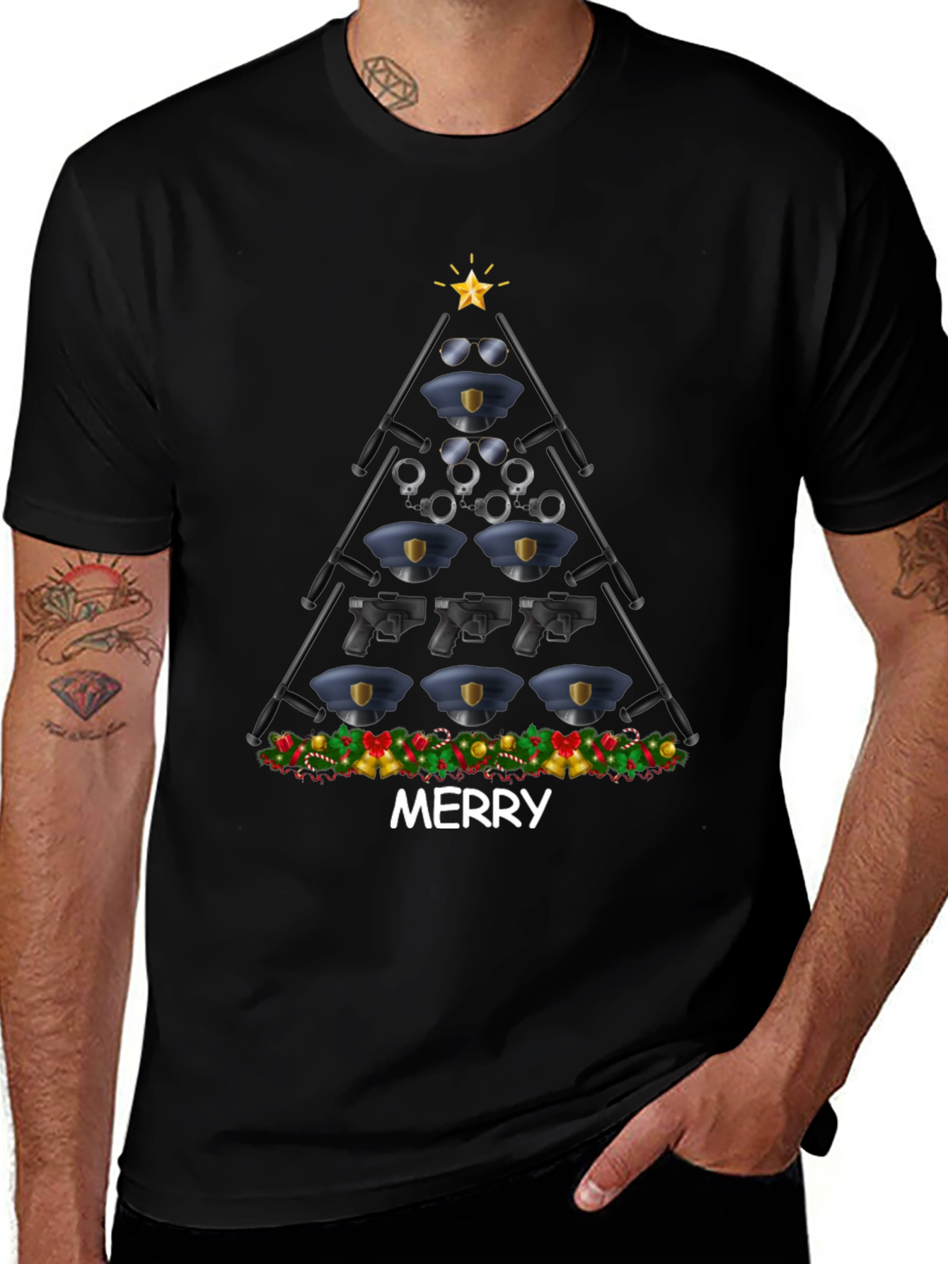 Camiseta Navideña Policial - Feliz Navidad
