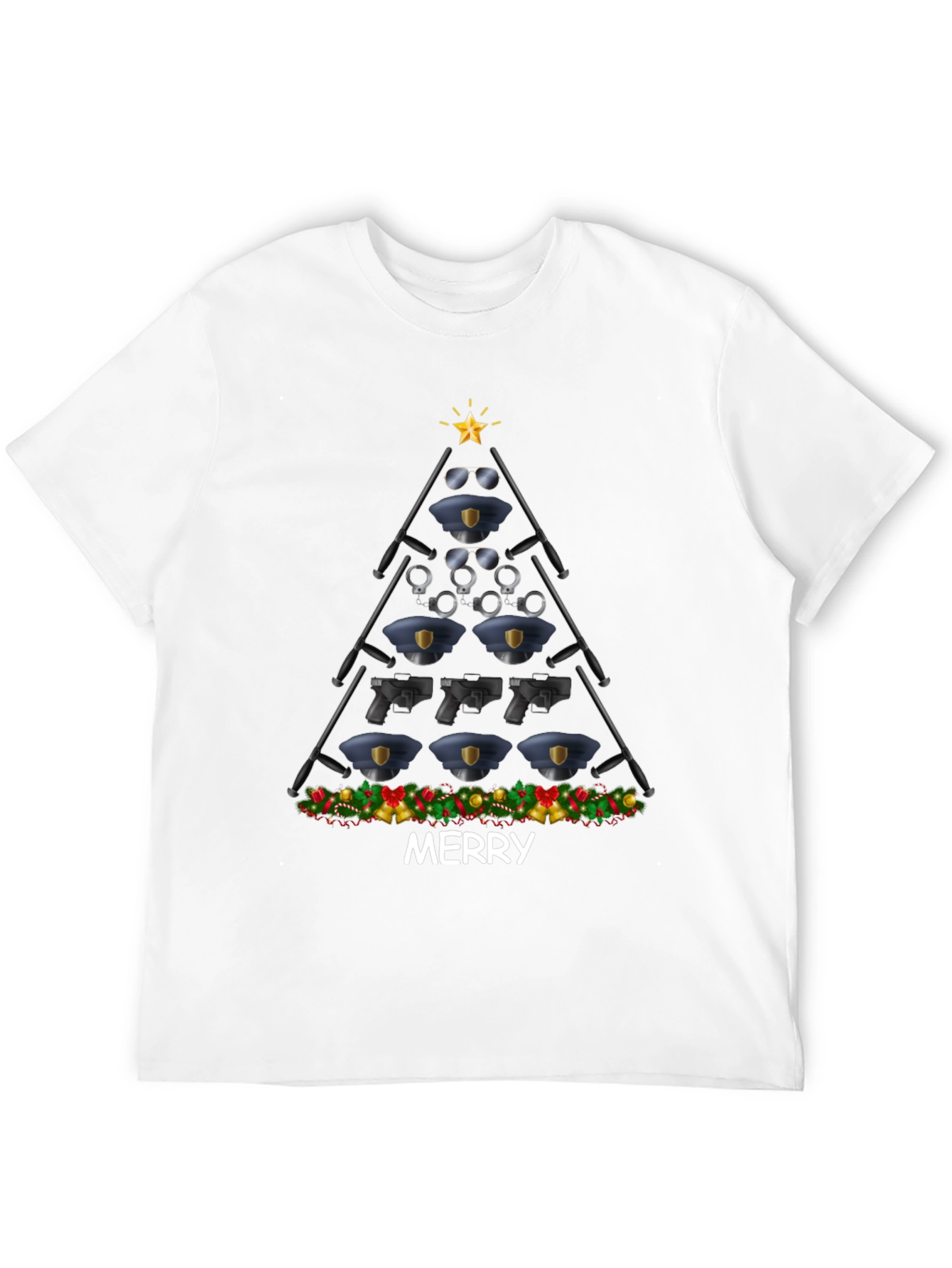 Camiseta Navideña Policial - Feliz Navidad