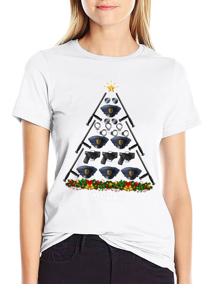 Camiseta Navideña Policial - Feliz Navidad