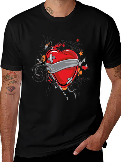 Camiseta Negra Corazón Vendado