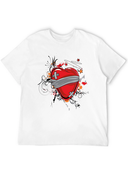 Camiseta Negra Corazón Vendado
