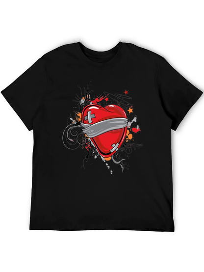 Camiseta Negra Corazón Vendado