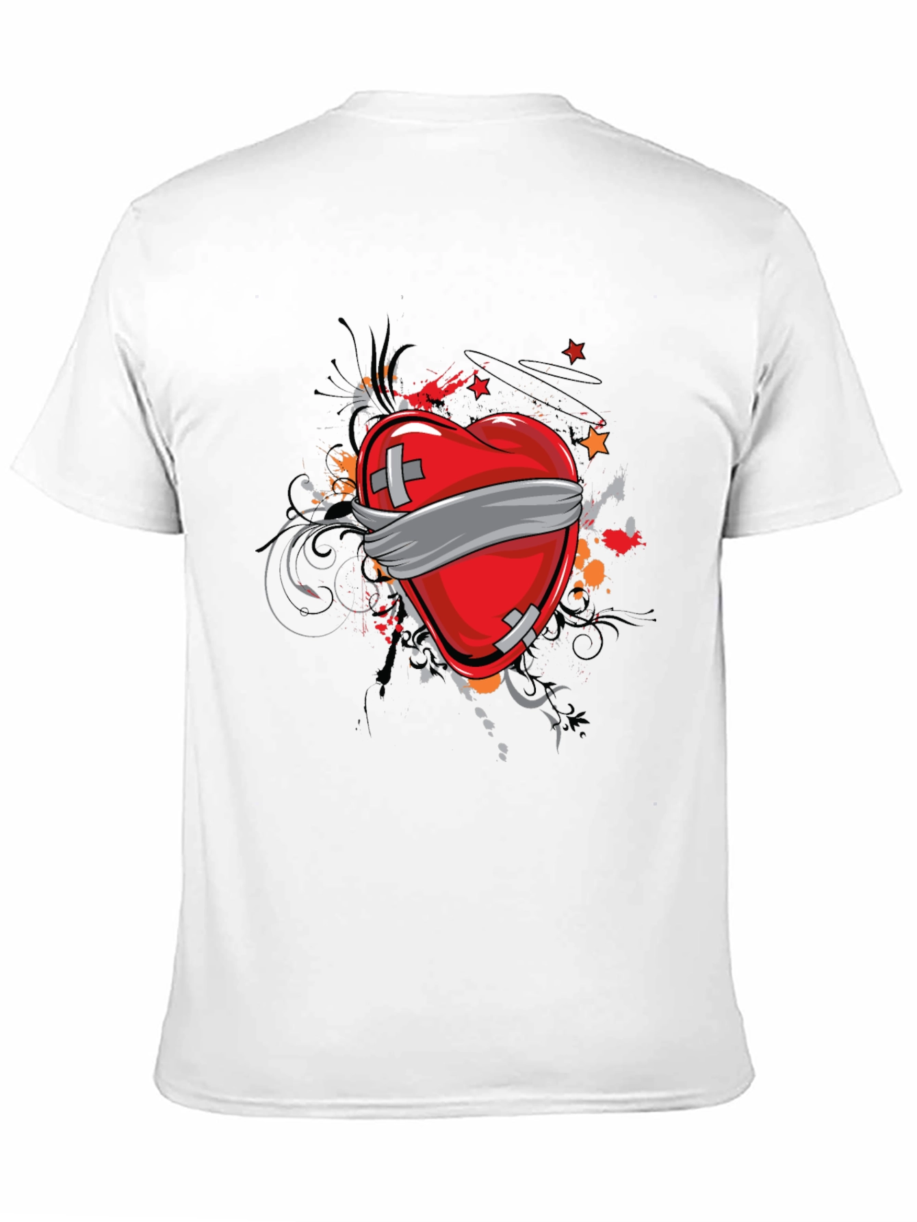 Camiseta Negra Corazón Vendado