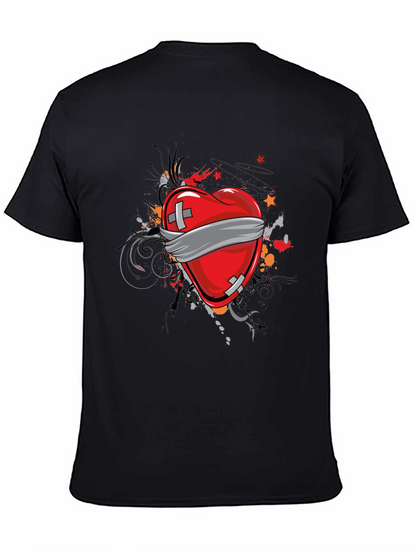Camiseta Negra Corazón Vendado