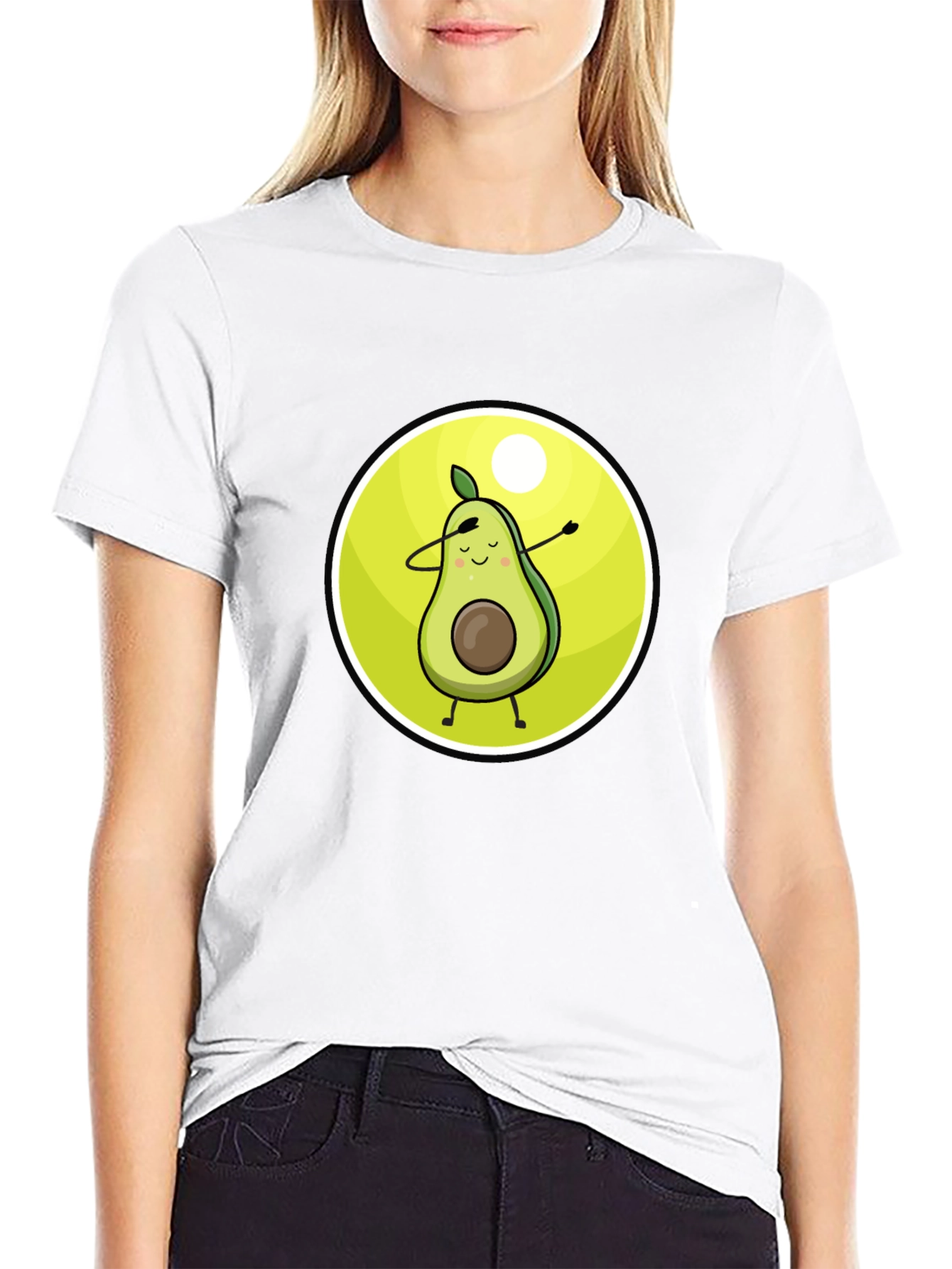Camiseta Negra con Aguacate Dabbing