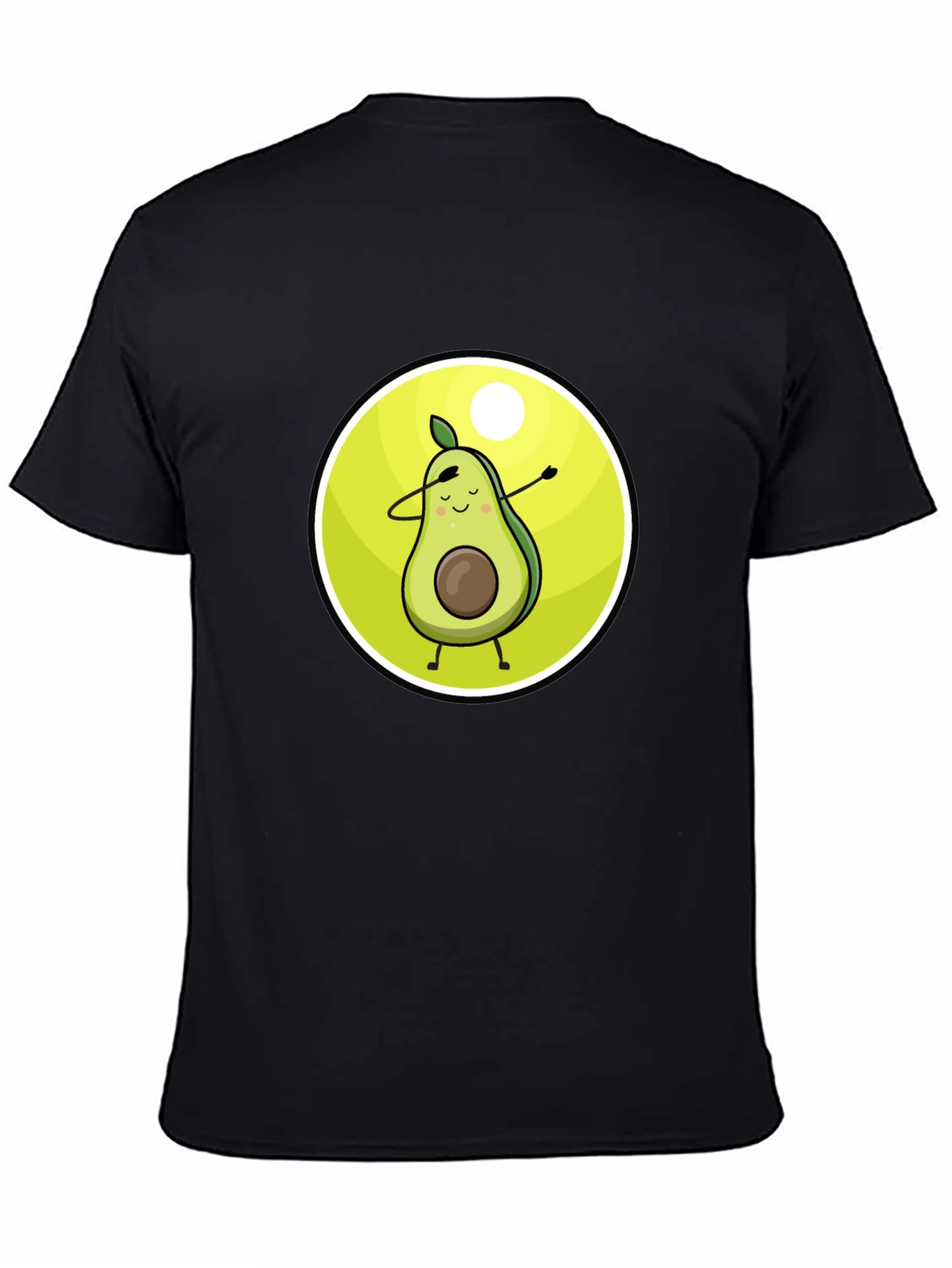 Camiseta Negra con Aguacate Dabbing