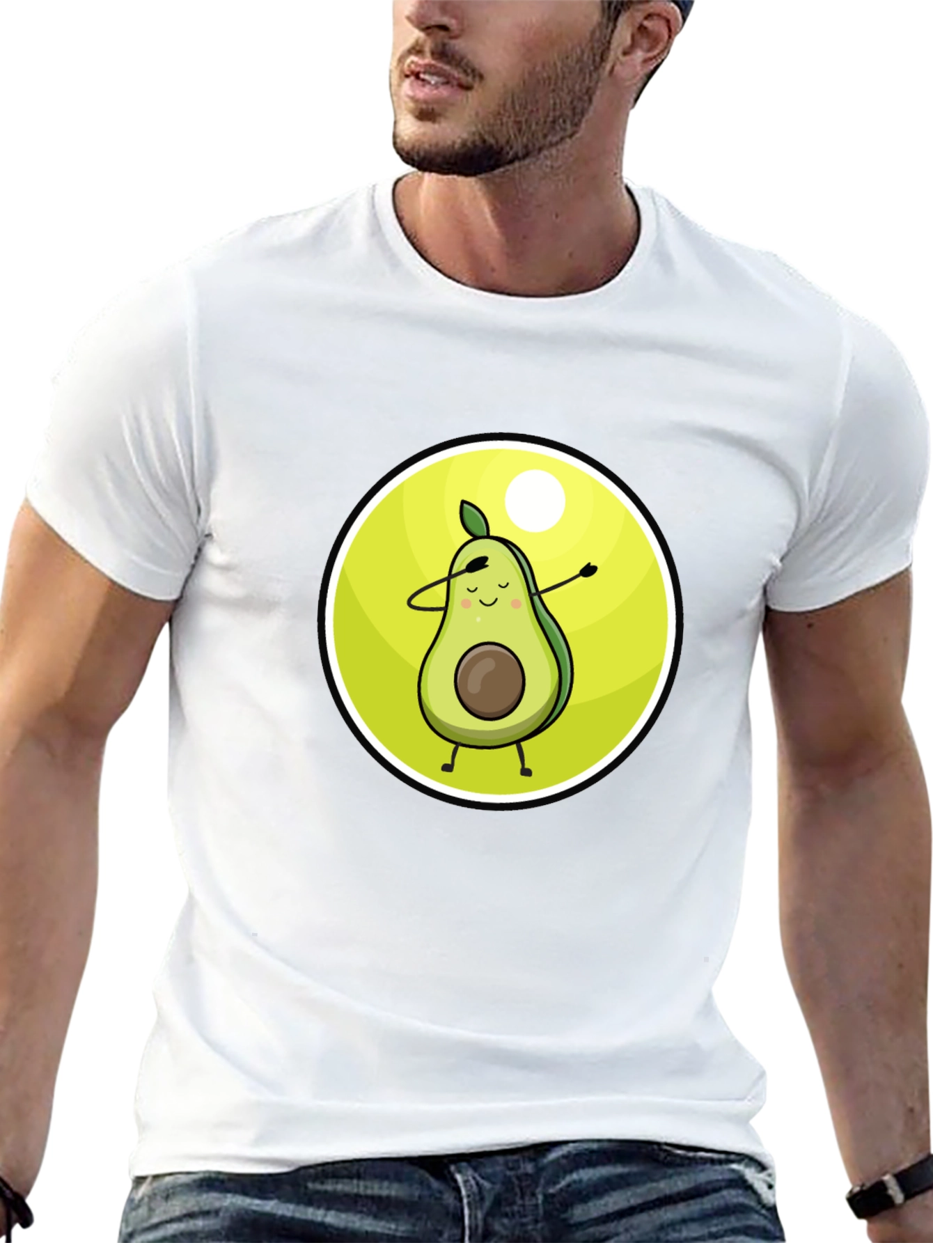Camiseta Negra con Aguacate Dabbing