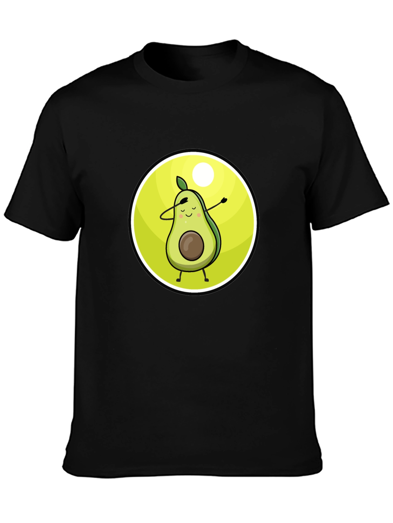 Camiseta Negra con Aguacate Dabbing