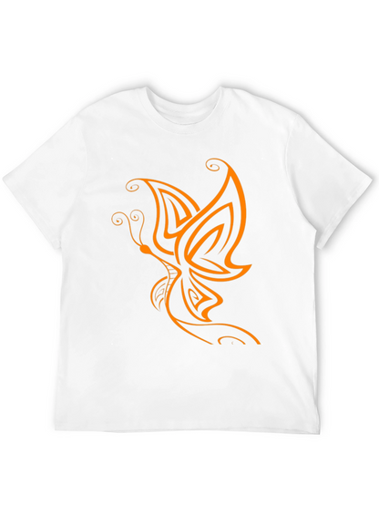 Camiseta Negra con Diseño de Mariposa Naranja