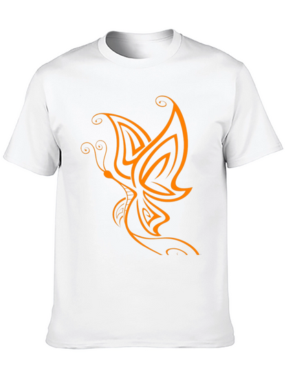 Camiseta Negra con Diseño de Mariposa Naranja